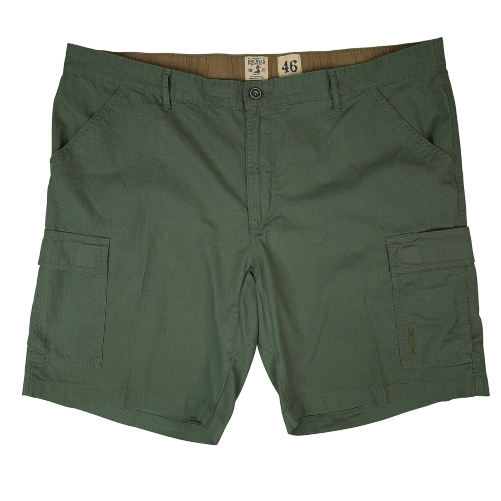 RedHead Cargo Shorts Mens 46x11 Green Ripstop Cotton Utility Outdoor Hiking